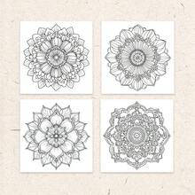 Tlenpo 1本蝴蝶與曼陀羅圖案成人塗色書，20張，8.3 x 8.3 英吋，適合成人紓壓、緩解焦慮與情緒，節日禮物、開學禮物、聖誕禮物、萬聖節禮物，也是多種節日禮物的完美選擇（不含配件） - C - 查看 4