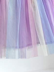 2件組秋冬休閒長袖圓領毛巾刺繡字母衛衣 + 可愛彩色網紗裙，舒適柔軟親膚面料，適合年輕女孩的戶外運動、度假與派對穿搭 - 紫丁香色 - 查看 9