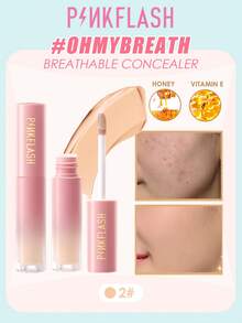 PINKFLASH 3.2g Long-Lasting Matte Concealer, Oil-Control Soft Focus, No Creasing Under Eyes, Sweat-Resistant, Water-Resistant, Smudge-Proof, Buildable Full Coverage, Ultra-Lightweight And Non-Heavy - #2 - View 1