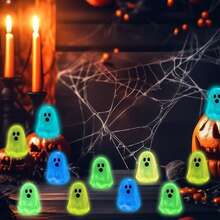 1/50pcs Halloween Ghost Figurines, Glowing Ghost Models, Ghost Decorations, Luminous, Halloween Ghost Decor, Suitable For Fairy Garden, Outdoor Landscape, Halloween Party Decoration - Multicolor - View 6