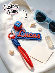 Customized Name Keychain, Personalized Creative Keychain, Bag Charm, Personalized Gift Suitable For Men And Women, Learning Supplies, Suitable For Teenagers, Middle School Students, High School Students, College Students, Lower Grade Students, Exquisite And Romantic, Practical And Fashionable, Travel Storage, Back To School Season - Multicolor - View 8