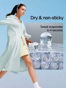 Beneunder Women's Cooling Sun-Protective Jacket (Long Length) AL902 - Light Grey - View 3