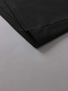 Men's Spring/Autumn Daily Commute Fashion Casual Solid Color Minimalist Long Sleeve Polo Shirt - Black - View 5