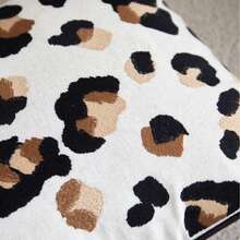 LCUHPCL 1pc American Vintage 3D Embroidered Dual-Color Leopard Print Rectangular Pillow Case With Piping, Suitable For Living Room, Bedroom, Sofa, Car, Party, Restaurant And More - Coffee Brown - View 8