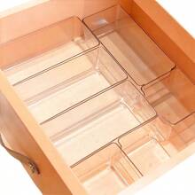 1/2 Piezas Caja Organizadora de Escritorio Apilable Transparente, Contenedor Multiusos de Gran Capacidad, Estuche de Almacenamiento a Prueba de Polvo para Artículos de Papelería, Cosméticos, Notas, Documentos de Papel & Artículos Varios Diarios, Ideal para Uso en el Hogar, Oficina y Escuela - transparente - Ver 3