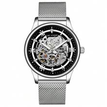 Montres mécaniques pour femmes - Boîtier noir R5043G-S02-4, surface noire, bracelet en maille noire - Voir 15