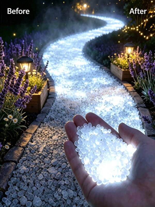 5000/3000/1000 buah Batu Bercahaya dalam Gelap, Kerikil Dekoratif Berwarna-warni, Cocok untuk Taman, Halaman Belakang, Halaman Rumput, Jalan Setapak, Akuarium, Pot Bunga. Batu Fluorescent Luar Ruangan, Cocok untuk Pesta, Liburan, Dekorasi Pernikahan, Dekorasi DIY Buatan Tangan Tahan Air, Suasana Zen