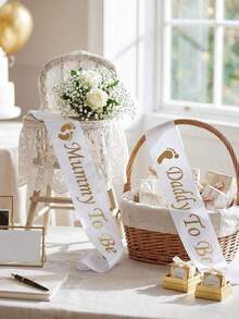 2 Pcs Mom To Be Sash Dad To Be Sash Mom And Dad Sash Mom Sash Baby Shower Sash Party Decoration Baby Shower Mom To Be Sash Mom To Be - Expectant Parents - View 9