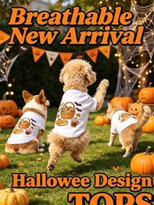 1 buah Pakaian Hewan Peliharaan Cocok Untuk Kucing dan Anjing, Atasan Halloween yang Menyenangkan, Bernapas, Hangat dan Anti-Rontok Untuk Penggunaan di Dalam dan Luar Ruangan - MultiWarna - View 3