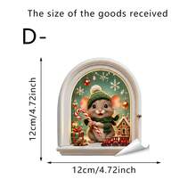 1pc Christmas Little Mice Arched Window Vinyl Decals, Mouse In Santa Hats And Knit Scarves Patterns Matched With Mini Train, Gift Boxes And Wreath Details. Self-Adhesive Vinyl Stickers For Family Xmas Party Home Decor. - Multicolor - View 15