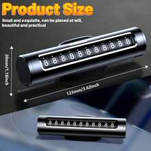 Car Hidden Roller Parking Number Plate Anti-Peeping Privacy Protection 11-Digit Adjustable Number Universal Dashboard Interior Decor - A - View 4