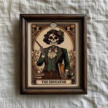 1pc Frameless Educator Skeleton Tarot Mystical Halloween Poster Wall Art Dorm Decor Gift - Multi-color - View 2