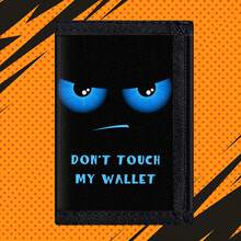 Personalized Wallet, Teenager Coin Purse, Clip-On Design, Don't Touch My Wallet Eye Series Card Holder, Black - Multicolor - View 3