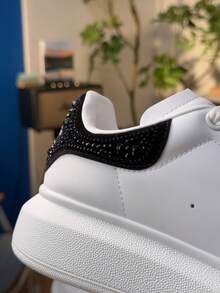 White MQ Platform Sneakers With Black Heel Insert – Unisex Oversized Sneakers - 經典黑磚尾 - 查看 5