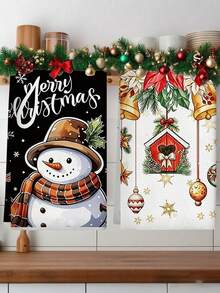 1件或2件或6件裝超細纖維聖誕手巾，聖誕老人、雪花、馴鹿、聖誕樹圖案設計，清潔布、廚房清潔布，廚房與餐廳裝飾，戶外派對用品，適用於聖誕廚房與浴室裝飾，降臨節禮物，聖誕驚喜 - 多色 - 查看 10