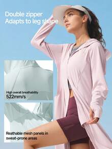 Beneunder Women's Cooling Sun-Protective Jacket (Long Length) AL902 - Light Grey - View 2