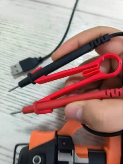 2Pcs Multimeter Probe Holder Clamp & One-Handed Operation-Test Probe Pen Clip Assistant With Suitable For Common Tip Probes,Compatible For Component Test Leads,For Electricians,Hobbyists,Universal Meter Probe Bracket,No Power Required,