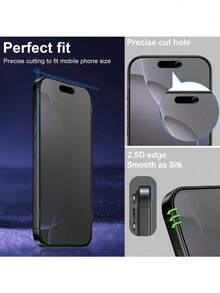BOLLYMORE 3pcs Matte Privacy Screen Protector Compatible With Iphone 17 Pro Max, Made Of TPU Soft Film (Not Tempered Glass), Anti-Drop Anti-Collision, Privacy Function Screen Protector - Clear - View 5