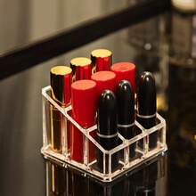 9-Slot Transparent Lipstick Storage Box, Stackable Fish-Shaped Lipstick Tower, Lip Gloss Organizer, Suitable For Lipstick/Cosmetics Storage And Vanity Display, Jewelry Box, Storage Bag, Makeup Brush Holder, Women's Gift, Christmas Gift - Clear - View 7