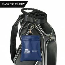 1PC Drawstring Golf Storage Bag, Faux‑PU Portable Pouch With Metal Hook, For Golf Balls Tees Markers, Golf Accessories - Multicolor - View 4