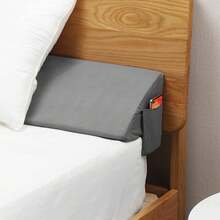 AVXLRQ This Bed Wedge Pillow Fills The Gaps In The Headboard, Features A Soft Triangular Backrest And Lumbar Support, A Removable And Machine-Washable Pillowcase, And Ergonomic Sleep Support. Its Elegant Design Enhances Comfort For Sleep And Reading. - White - View 2