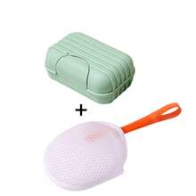 2pcs Portable Travel Soap Boxes With Lids + Bath Sponge, Draining Soap Holder, Bathroom Outdoor Soap Storage Container - Multicolor - View 11