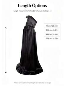 Halloween Cloak Cape For Kids, Black Medieval Wizard Robe, Grim Reaper Monk Hat Performance Cape - Multicolor - View 7
