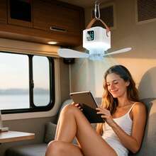1pc Outdoor Hanging Light Fan, Portable Camping Hanging Light, 3600mAh 4-Speed 3-Light Modes, Rechargeable Hanging Light Fan USB Portable Fan, Outdoor Camping Essential - Portable Ceiling Fan - View 5
