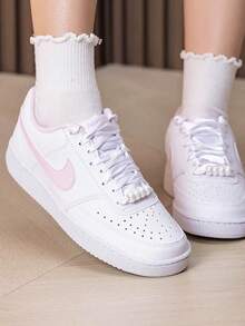 Nike New AF1 Air Force 1 Minimalist Versatile Wear-Resistant Women's Low-Top Casual Sneakers - White/Pink - View 1