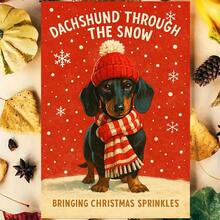 (1pc) Dachshund Christmas Card With Snowflakes And Holiday Atmosphere (Thank You Card, Halloween Card, Christmas Card, Birthday Card, Blessing Card, Wedding Essential) - Sets - View 6