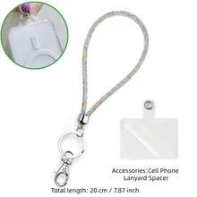 1pc Multicolor Rhinestone Lanyard - Durable Nylon With Metal Buckle, Elegant Sparkling ID And Phone Keychain, Suitable For Office, Teacher, Student (7 Colors: Mixed/Grey/Pink/Red/Green/Blue/Black), Halloween, Christmas - Multiple Styles - View 15