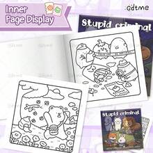 GDTME Mischievous Animals Themed Coloring Book: Bold-Easy Patterns Coloring Book For Adults And Children, Humorous Style Animal Story Illustrations Coloring Pages, Holiday Present For School Supplies, Halloween, Christmas And Various Party Gatherings - Funny - View 4