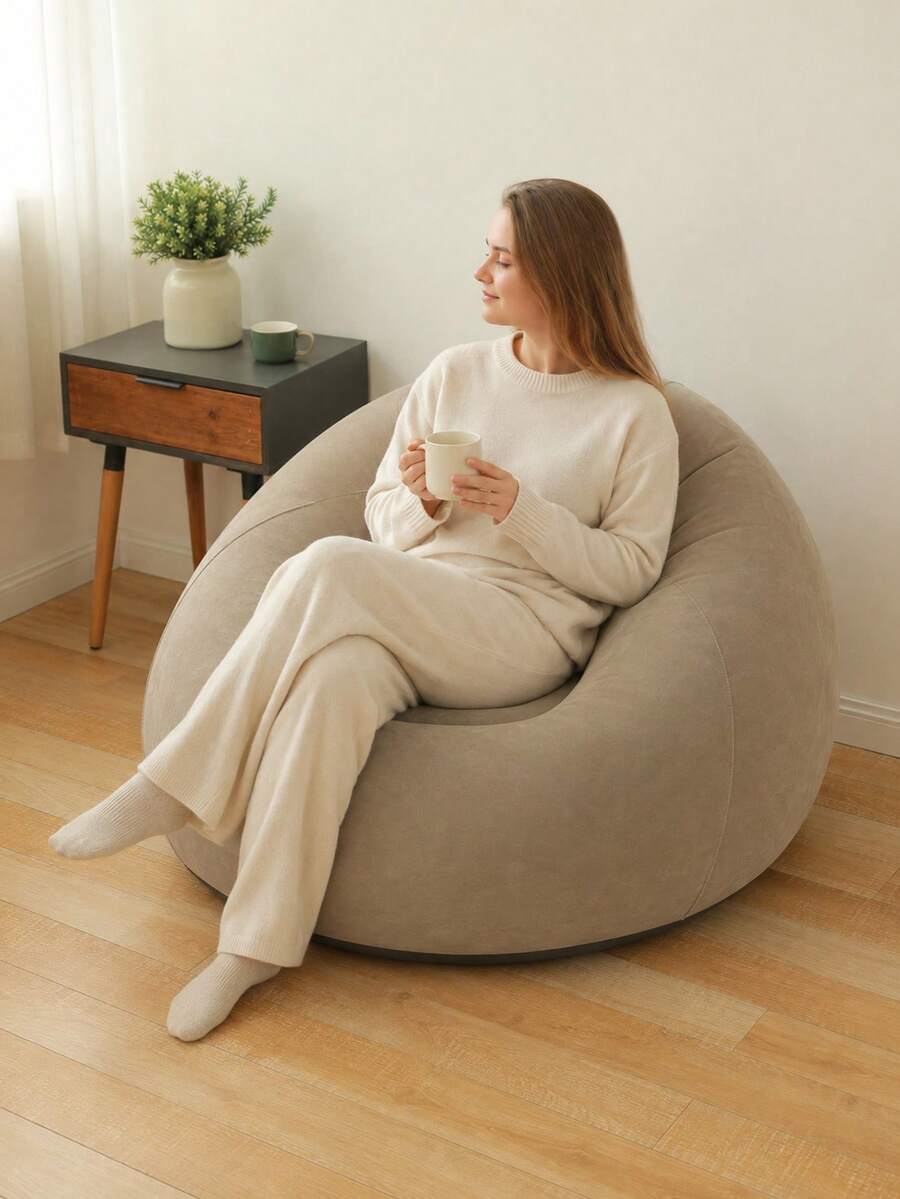 Kursi Sofa Bean Bag Tiup Besar dari Flanel Lembut, Kursi Santai Slouchy Nyaman untuk Kamar Tidur, Ruang Tamu, dan Membaca - MultiWarna - View 1