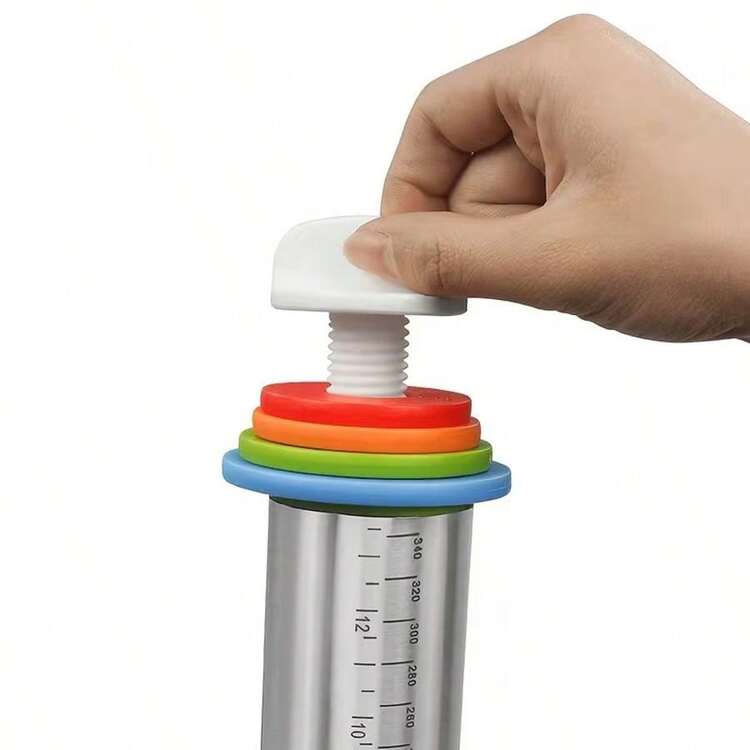 Adjustable Stainless Steel Rolling Pin Set, Ideal For Dough Preparation And Pastry Making - Durable And Easy-To-Use Italian Pasta Rolling Tool - Precise Scale Kneading Tool, Suitable For Home Kitchen Use - Multicolor - View 4