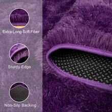Soft Shag Rugs For Bedroom, Purple Fluffy Shaggy Rugs For Living Room, Luxury Modern Plush Carpet Girls Boys Room Dorm Indoor Home Decor, Upgrade Non-Slip - 紫色 - 查看 9