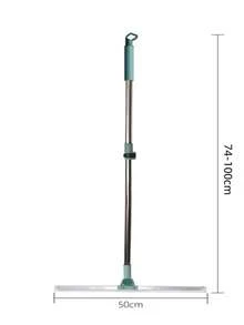 Blue Telescopic Magic Silicone Broom With Stainless Steel Handle And Foam Grip, Comfortable For Kitchen, Bathroom, Living Room Cleaning - Multicolor - View 14