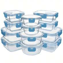 24-Piece Borosilicate Glass Food Storage Set – 12 Clear Bowls + 12 Snap-Fit Lids | Microwave-, Dishwasher-Friendly, Stackable Design | Perfect For Meal Prep, Snacks & Lunch Packing | Heat-Resistant, Non-Porous, Easy-Clean Glass Containers - View 1
