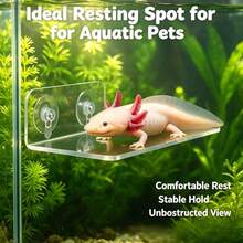 Axolotl, Lizard Resting Platform With Suction Cups, Reptile Resting Stand, Amphibian Aquatic Frog Habitat, Small Pet Tank Resting Platform, Suction Cup Fixed, Suitable For Hexagonal Dinosaur, Leopard Gecko, Frog, Amphibians - View 2