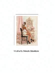 1pc Frameless Girly Glamour Wall Art Canvas Poster Print, Elegant Feminine Beauty Minimalist Aesthetic Room Decor, Whimsical Portrait Painting For Bedroom, Living Room, Modern Home Decoration, Room Decor Bedroom, Prints For Wall, Best Gift Choice - Multi-color - View 13