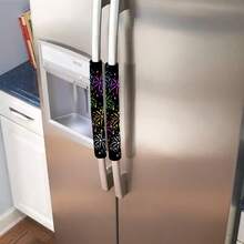 2pcs Refrigerator Handle Cover With Dust-Proof, Suitable For Microwave Oven Door Handle Cover, Kitchen Decor, Home Decor, Farmhouse Decor, All Seasons For School, Office, Household, Travel, Bag, Organizer, Storage Insulation, Carnival,Cute Stuff,Gift - Multicolor - View 7