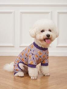 LUCKIE LABO 1pc Halloween Pumpkin Bear Pattern Pet Pajamas, Anti-Flea, Reduces Shedding, Insulated And Breathable, Suitable For Small And Large Dogs And Cats, Indoor And Outdoor - Multicolor - View 2