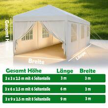 3x3/3x6/3x9m Waterproof Outdoor Canopy Tent Portable Heavy Duty Garden Pavilion With Sidewalls For Patio Party Festival Camping Product Overview - White - View 10