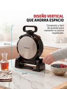Redlemon Waflera Eléctrica Vertical Antiadherente con Bordes Antiderrames Compacta - Tipo de Enchufe A USA (110-127V) - Ver 7