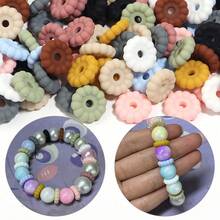 10pcs/Pack 12mm Round Striped Loose Beads, Morandi Multicolor Matte Frosted Silicone Flower Spacer Beads, Macaron Dopamine Style, DIY Bracelet Phone Charm Handmade Craft Accessories Materials - Round Striped Beads - View 2