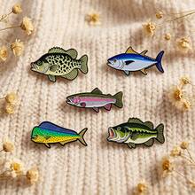Vintage Game Fish Lapel Enamel Pins And Brooches Badge Pins For Backpacks Bags Backpack Cool Decoration Friend For Gifts - Multicolor - View 8
