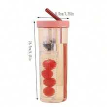 700ml Reusable PC Straw Cup, Portable Travel Cup With Colorful Lid And Straw, Drop-Resistant Drinking Cup Suitable For Juice, Milk Tea, Beverages, Hand Wash Only For Home, Office, Travel, Outdoor Use - Multicolor - View 12