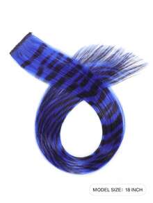 18 Inch 45 Cm Feather Hair Extensions Invisible Hair Extensions Wig Highlights Hair Clip Hair Extensions Even Black Striped Texture Gothic Style Multi-Color Festive Color Suitable For Beginners Easy To Wear And Beautiful Women'S - Multicolor - View 13