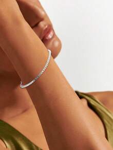 FORVER QUEEN 1PC Sterling Silver Box Chain Bracelet For Men 2mm Box Chain Link Braclets Silver Jewelry Gift For Men Women - Box Chain Bracelet - View 4