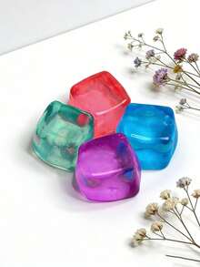 POKOJA LAND Juguete de Peluche de Cubo de Hielo de Maltosa Pequeño y Suave, Textura Apretable, Juguete para Aliviar la Ansiedad para Adultos, Regalo de Cumpleaños, Regalo de Navidad, Color Aleatorio - Multicolor - Ver 6