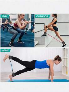 Set 3 buah Pita Resistensi Pergelangan Kaki Universal dengan Tali yang Dapat Diatur, untuk Latihan Kekuatan, Yoga, dan Kebugaran - Pita Latihan Serbaguna untuk Latihan Kaki dan Pinggul, Latihan Otot Bokong, dan Pengencangan Otot - MultiWarna - View 4